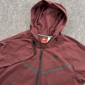 Nike‎ Tech Woven Windbreaker Hooded Jacket Burgundy HM7151 Men's Small NWT $145